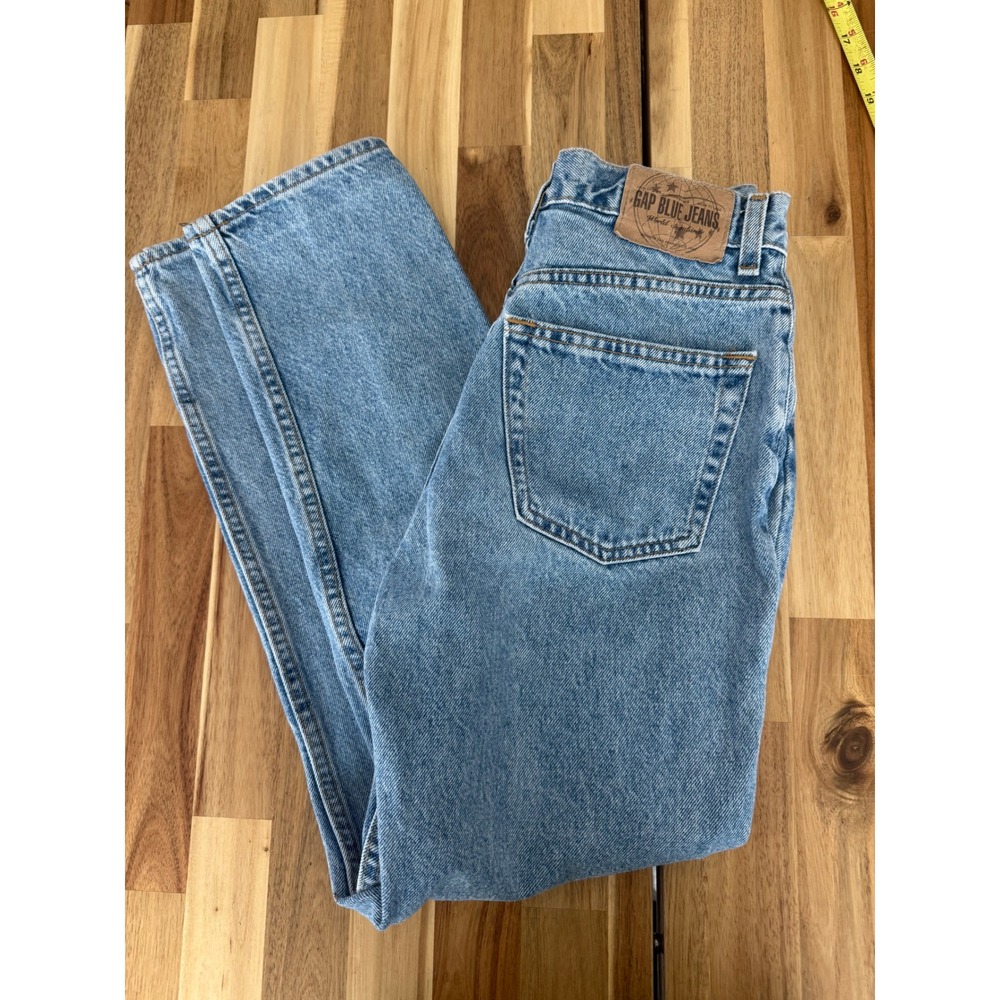 Vintage Gap Blue Jeans High Rise Straight Leg Light Wash Denim 100% Cotton 25W